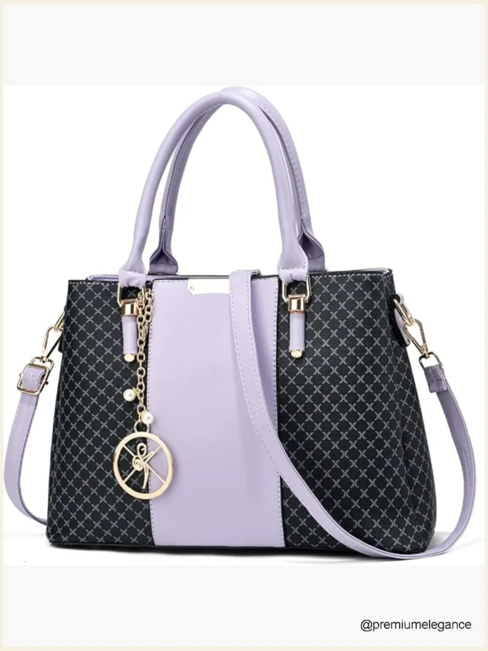 3-Zip Compartments Tote Satchel Shoulder Bag for Women